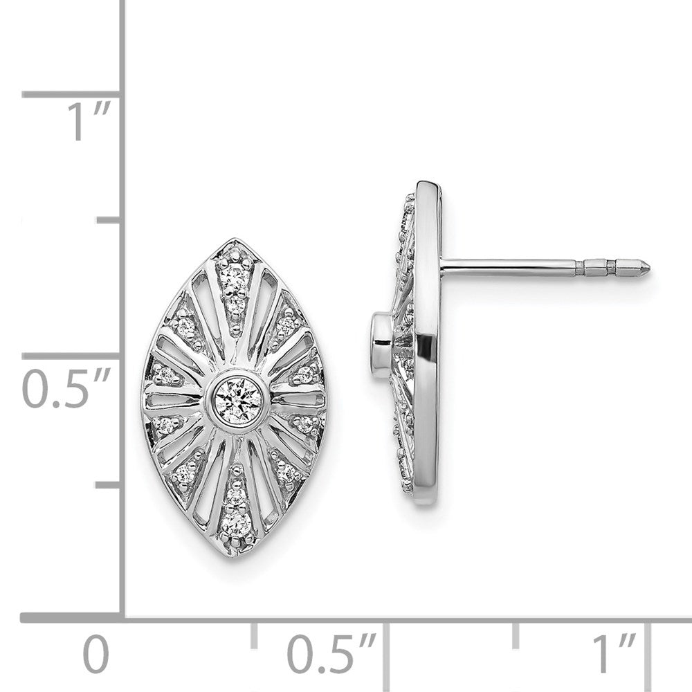 14K Weißgold Diamant-Ohrringe im Vintage-Stil