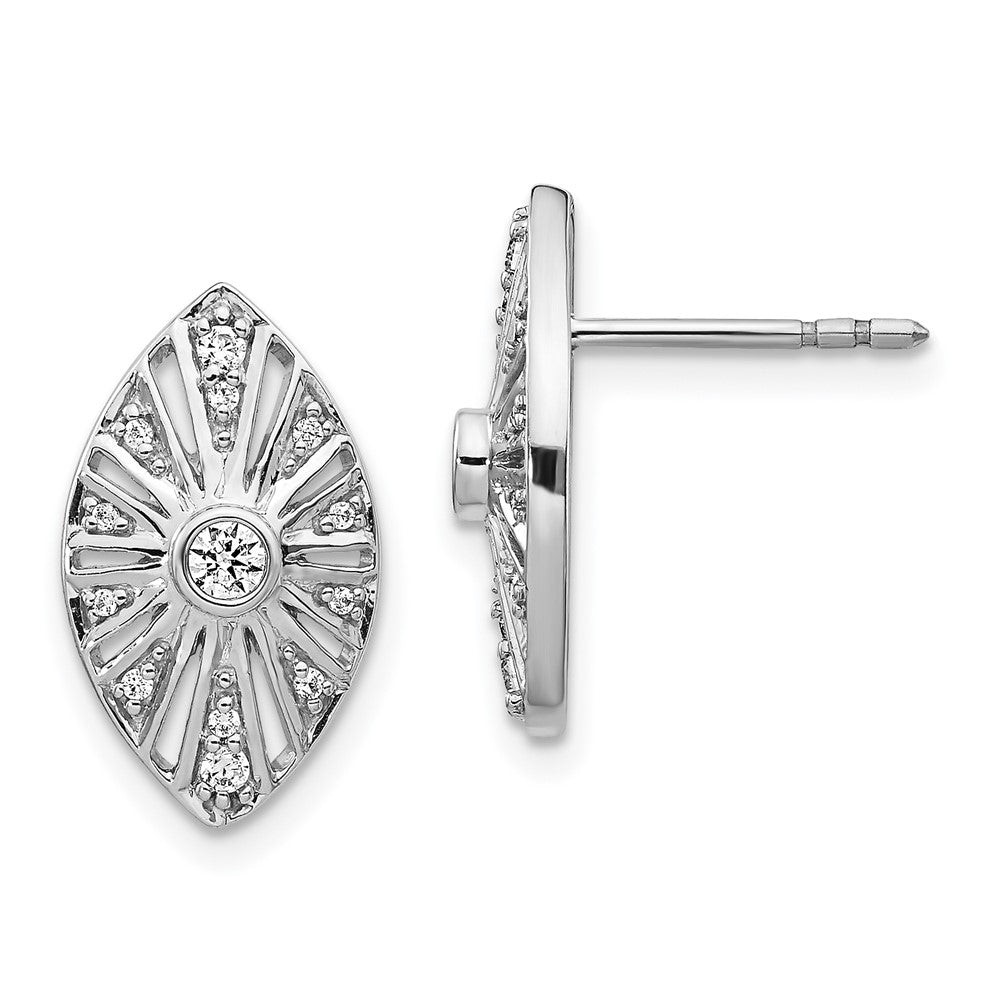 14K Weißgold Diamant-Ohrringe im Vintage-Stil