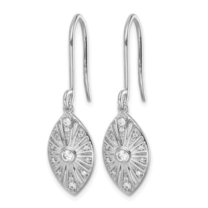 14K Weißgold Diamant-Ohrringe im Vintage-Stil mit Leverback-Verschluss