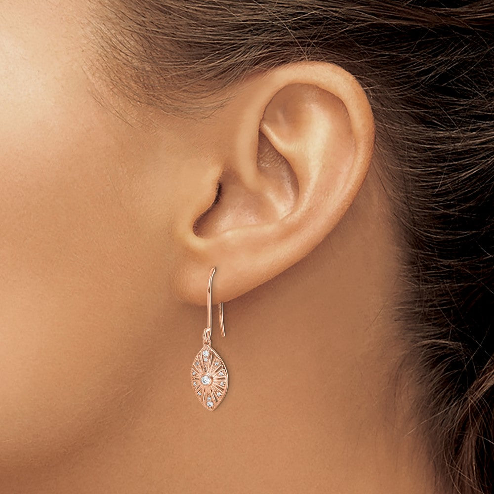 14K Weißgold Diamant-Ohrringe im Vintage-Stil mit Leverback-Verschluss