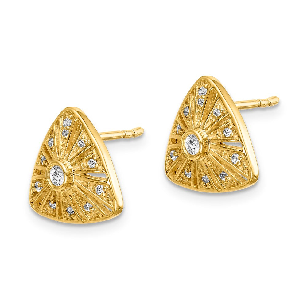 14K Weißgold Vintage-Ohrringe mit echten Diamanten
