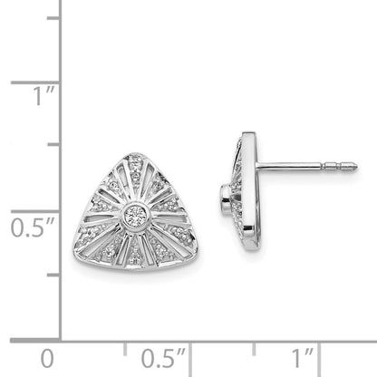 14K Weißgold Vintage-Ohrringe mit echten Diamanten