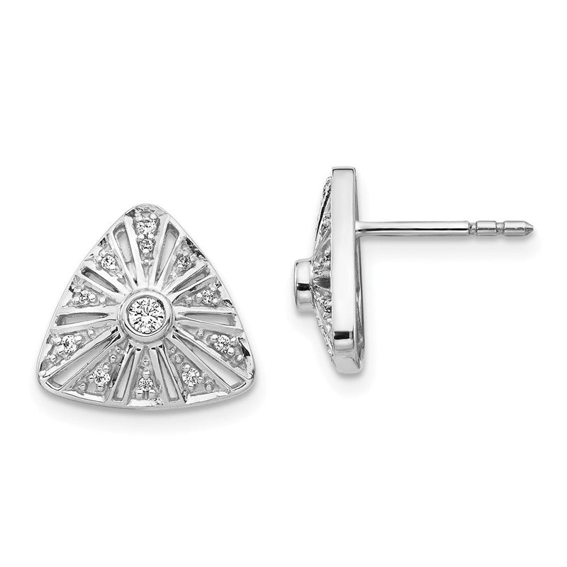 14K Weißgold Vintage-Ohrringe mit echten Diamanten