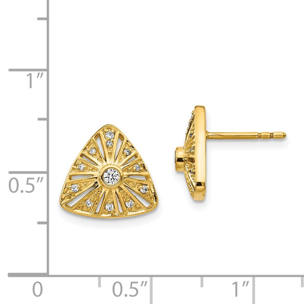 14K Gelbgold Diamant-Ohrringe im Vintage-Stil