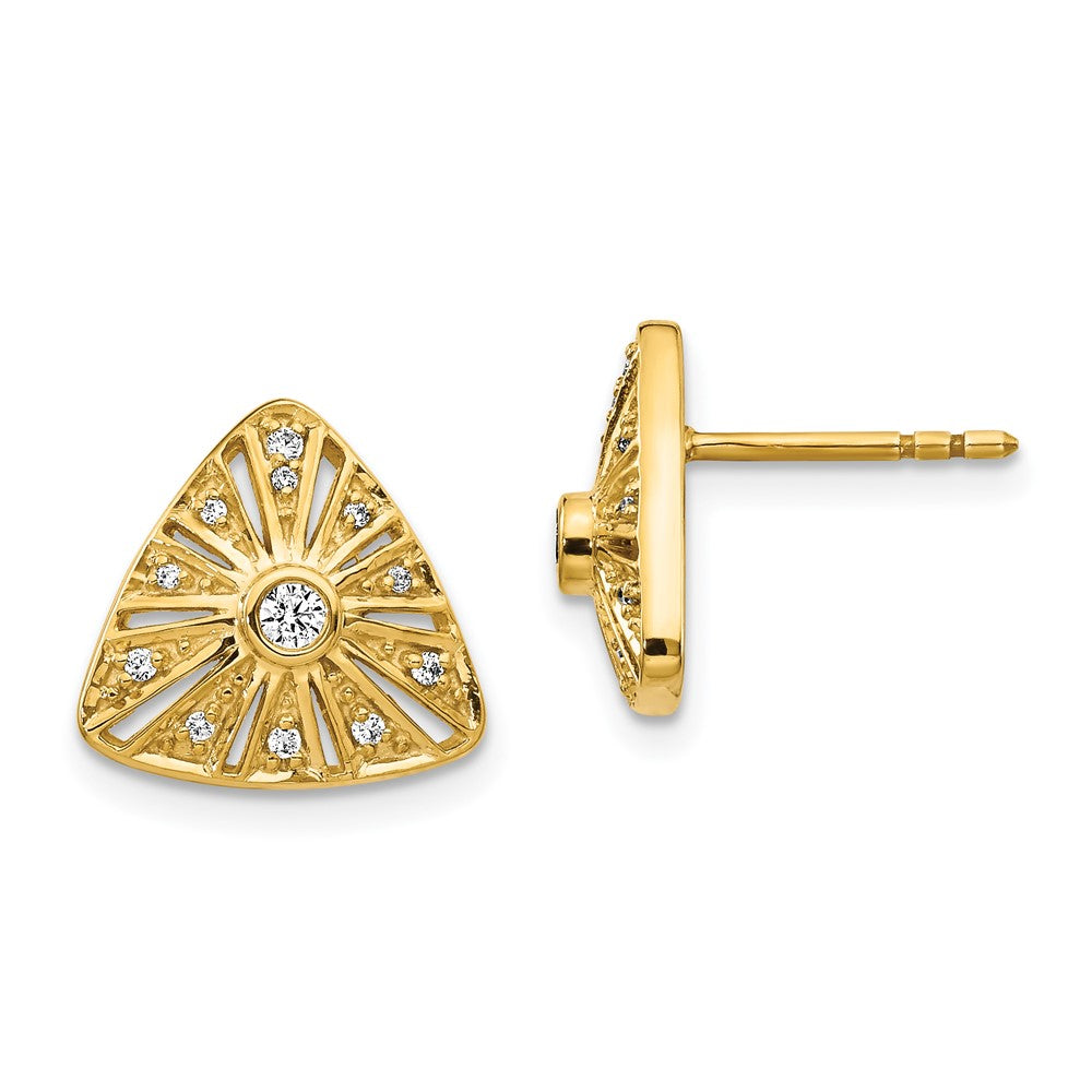 14K Gelbgold Diamant-Ohrringe im Vintage-Stil