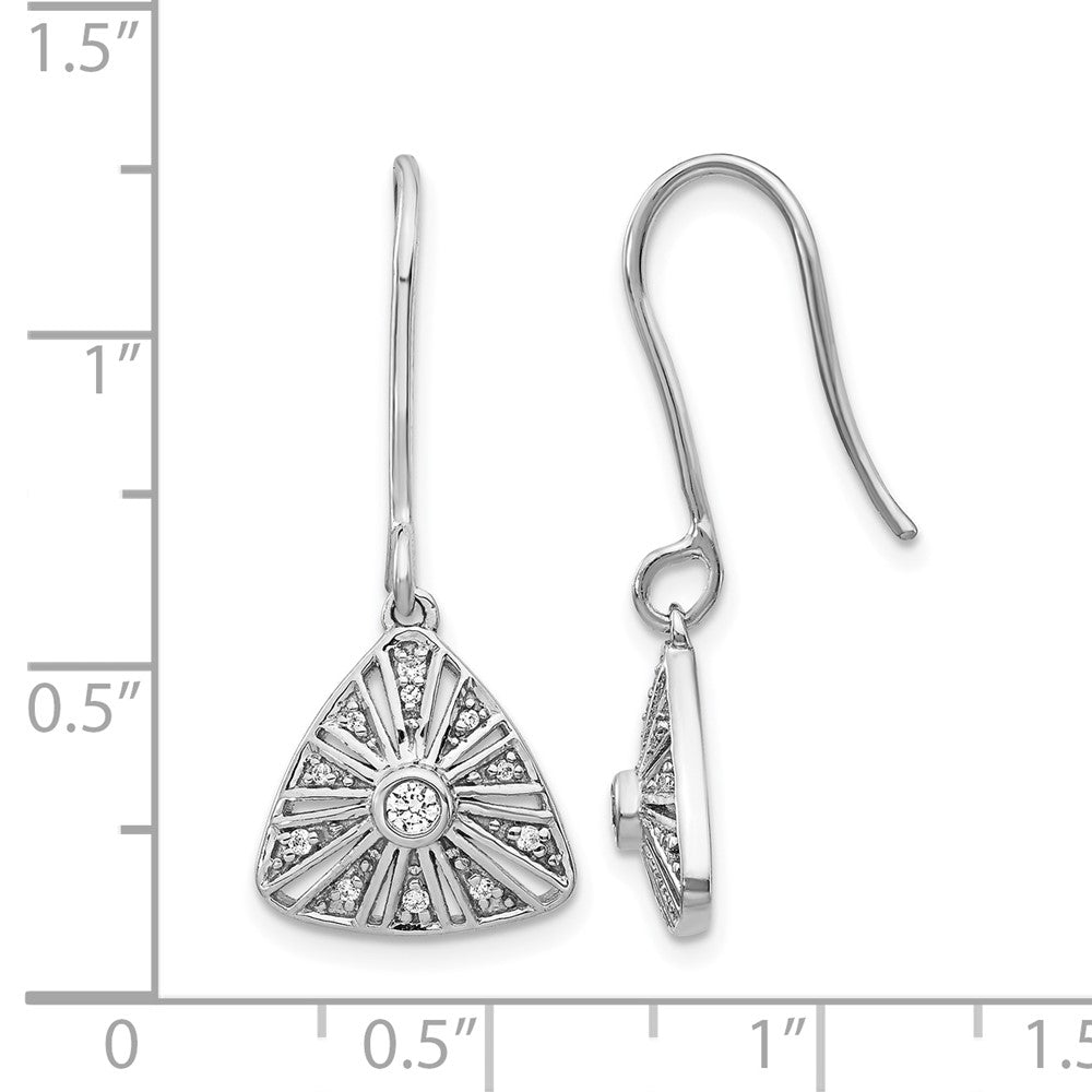 14K Weißgold Vintage-Ohrhänger mit echtem Diamanten und Klappbrisur