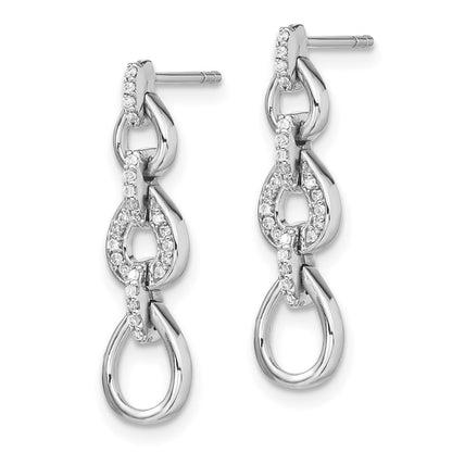 14K Weißgold Diamant-Ohrhänger, Fancy-Design, echte Diamanten