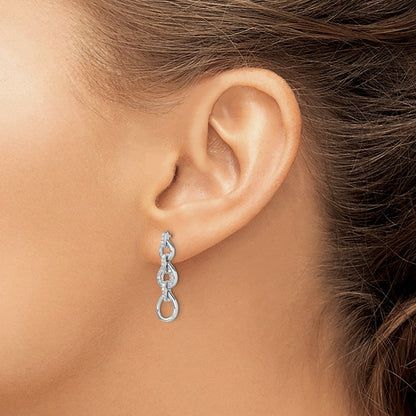 14K Weißgold Diamant-Ohrhänger, Fancy-Design, echte Diamanten