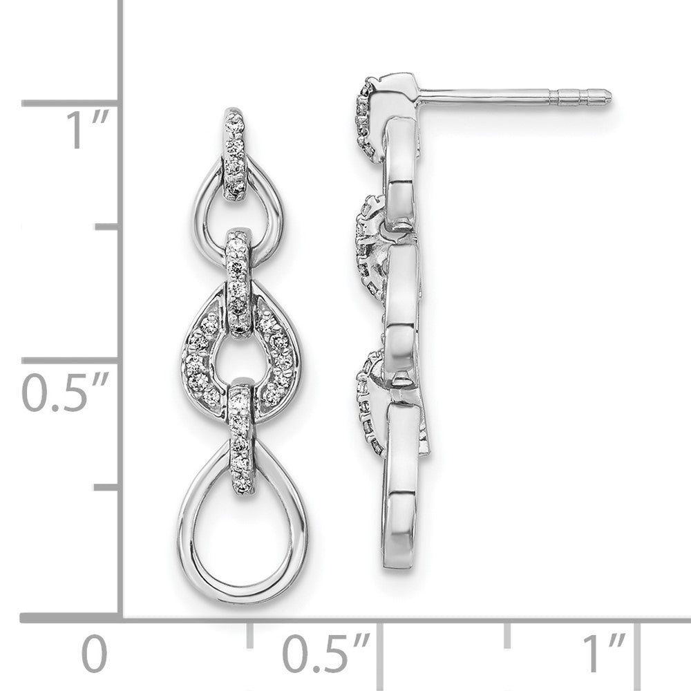 14K Weißgold Diamant-Ohrhänger, Fancy-Design, echte Diamanten