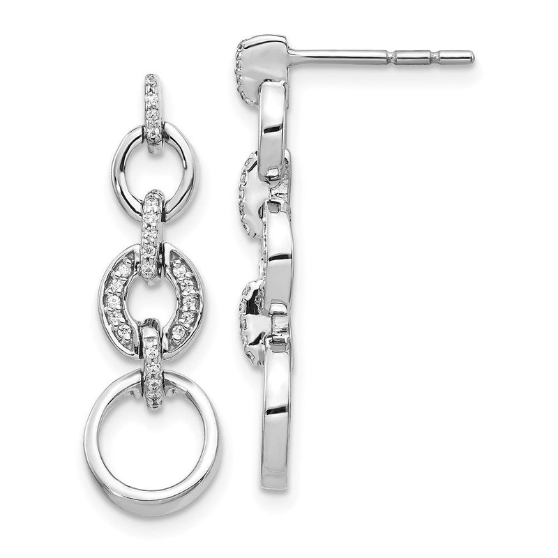 14K Weißgold Diamant-Ohrhänger, Fancy-Design, echte Diamanten