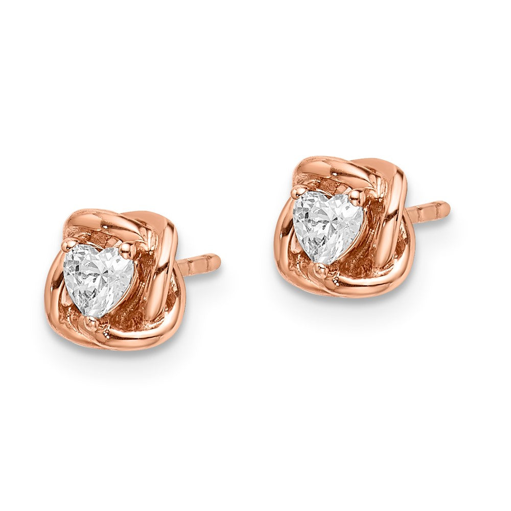 14K Weißgold Ohrringe mit echten Diamanten in Blumenform