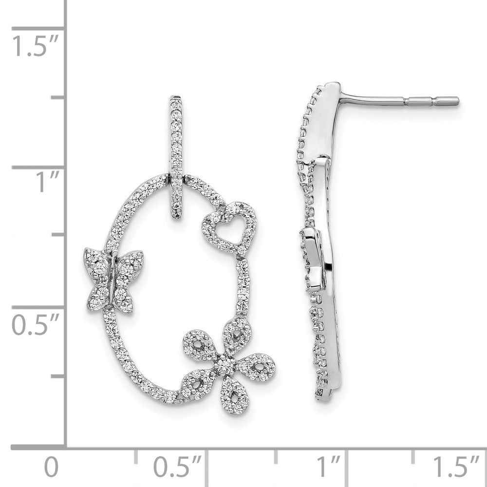14K Weißgold Echt Diamant Herz