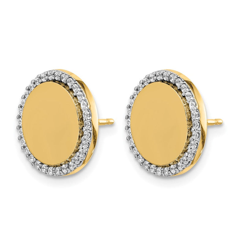 14K Weißgold Ohrringe mit echten Diamanten in ausgefallenem Kreisdesign