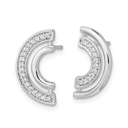 14K Weißgold Diamant-Ohrringe mit ausgefallener geschwungener Form