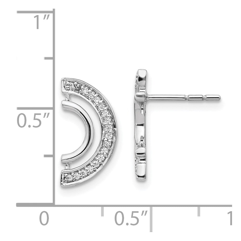 14K Weißgold Diamant-Ohrringe mit ausgefallener geschwungener Form