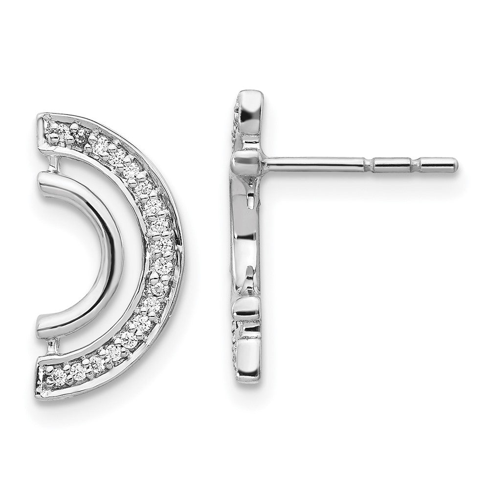 14K Weißgold Diamant-Ohrringe mit ausgefallener geschwungener Form