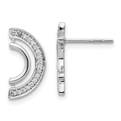 14K Weißgold Diamant-Ohrringe mit ausgefallener geschwungener Form