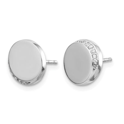 14K Weißgold Diamant-Kreis-Ohrringe, echte Diamanten