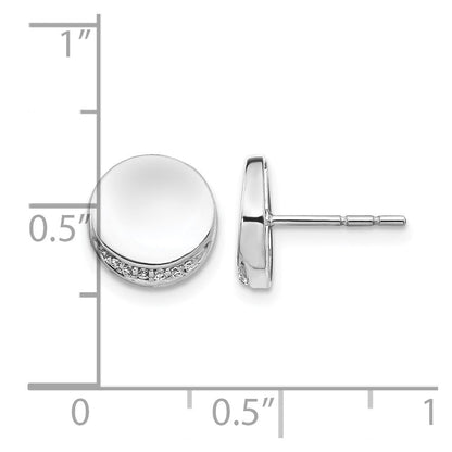 14K Weißgold Diamant-Kreis-Ohrringe, echte Diamanten