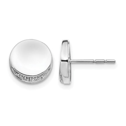 14K Weißgold Diamant-Kreis-Ohrringe, echte Diamanten