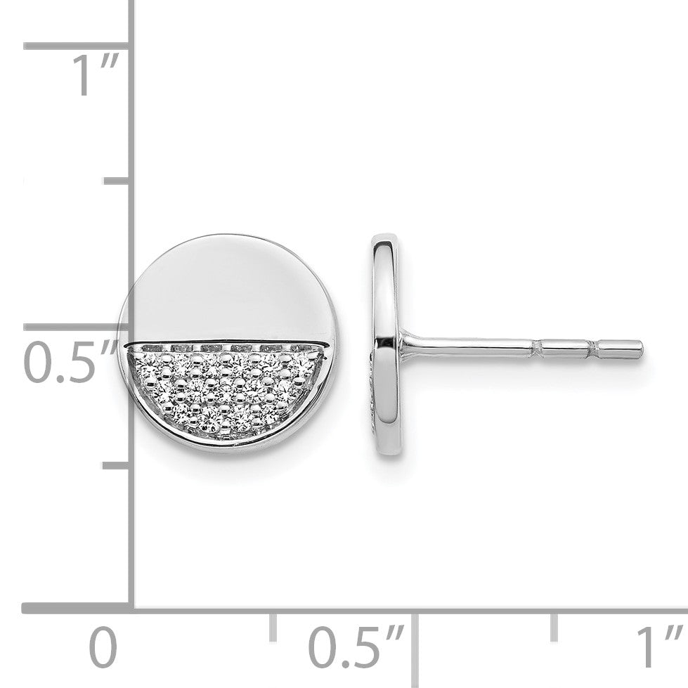 14K Weißgold Diamant-Ohrringe mit Fantasie-Kreis-Design