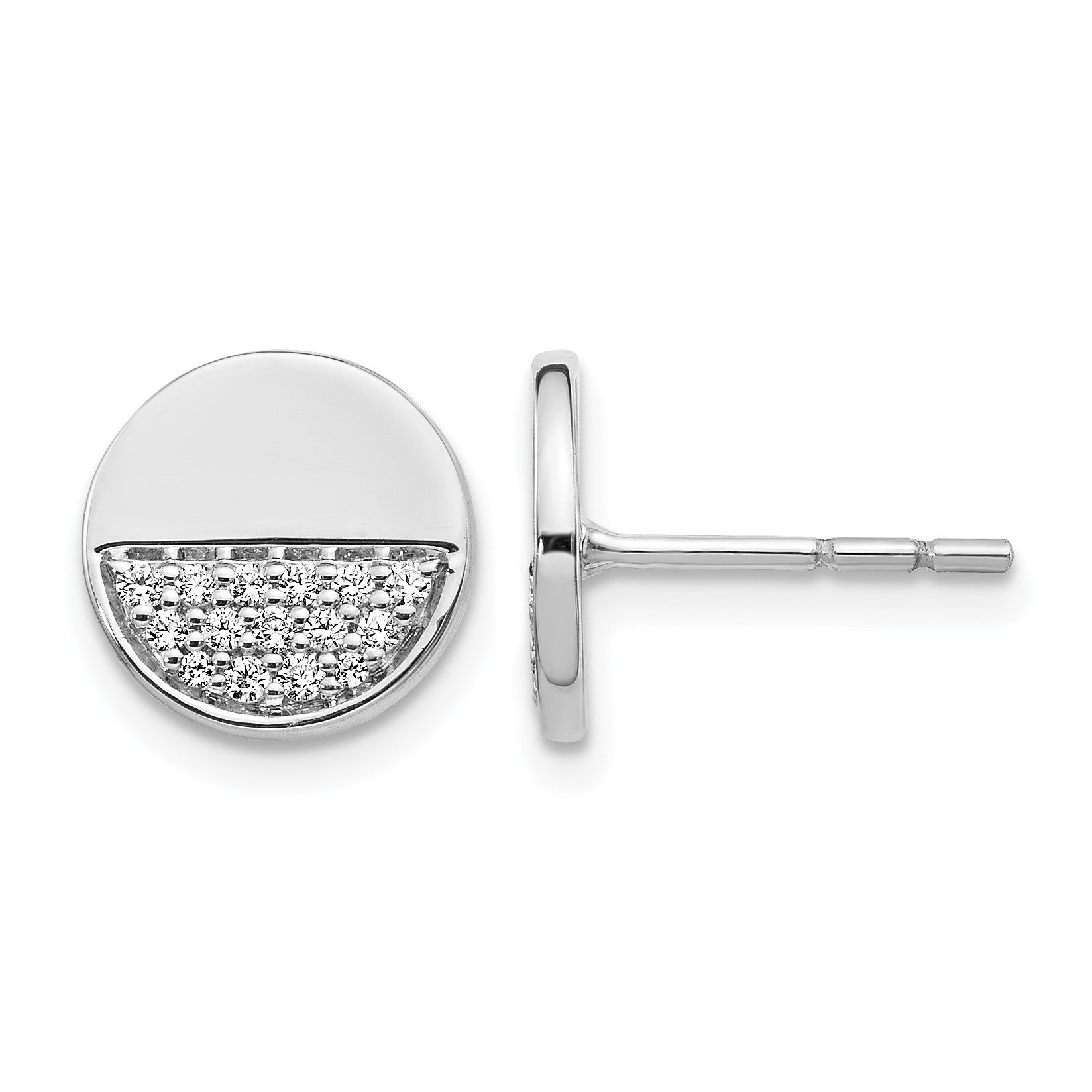 14K Weißgold Diamant-Ohrringe mit Fantasie-Kreis-Design
