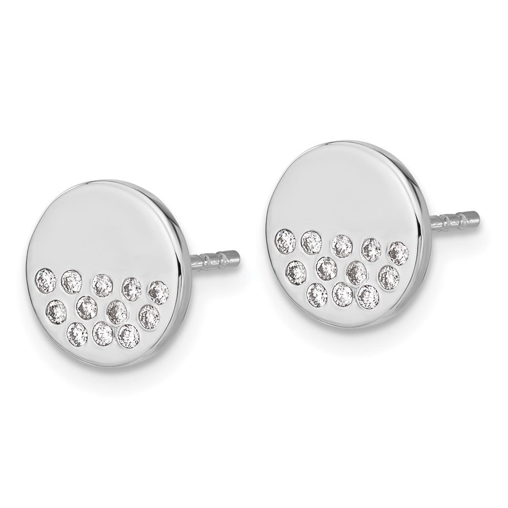 14K Weißgold Diamant-Ohrringe mit Fancy-Kreis-Design