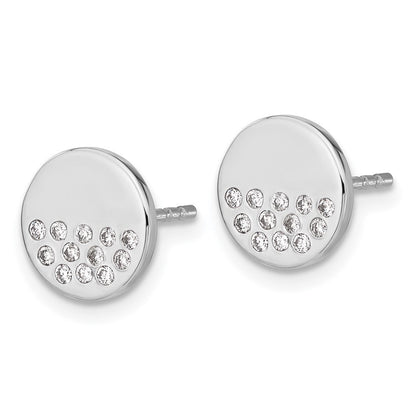 14K Weißgold Diamant-Ohrringe mit Fancy-Kreis-Design
