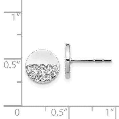 14K Weißgold Diamant-Ohrringe mit Fancy-Kreis-Design