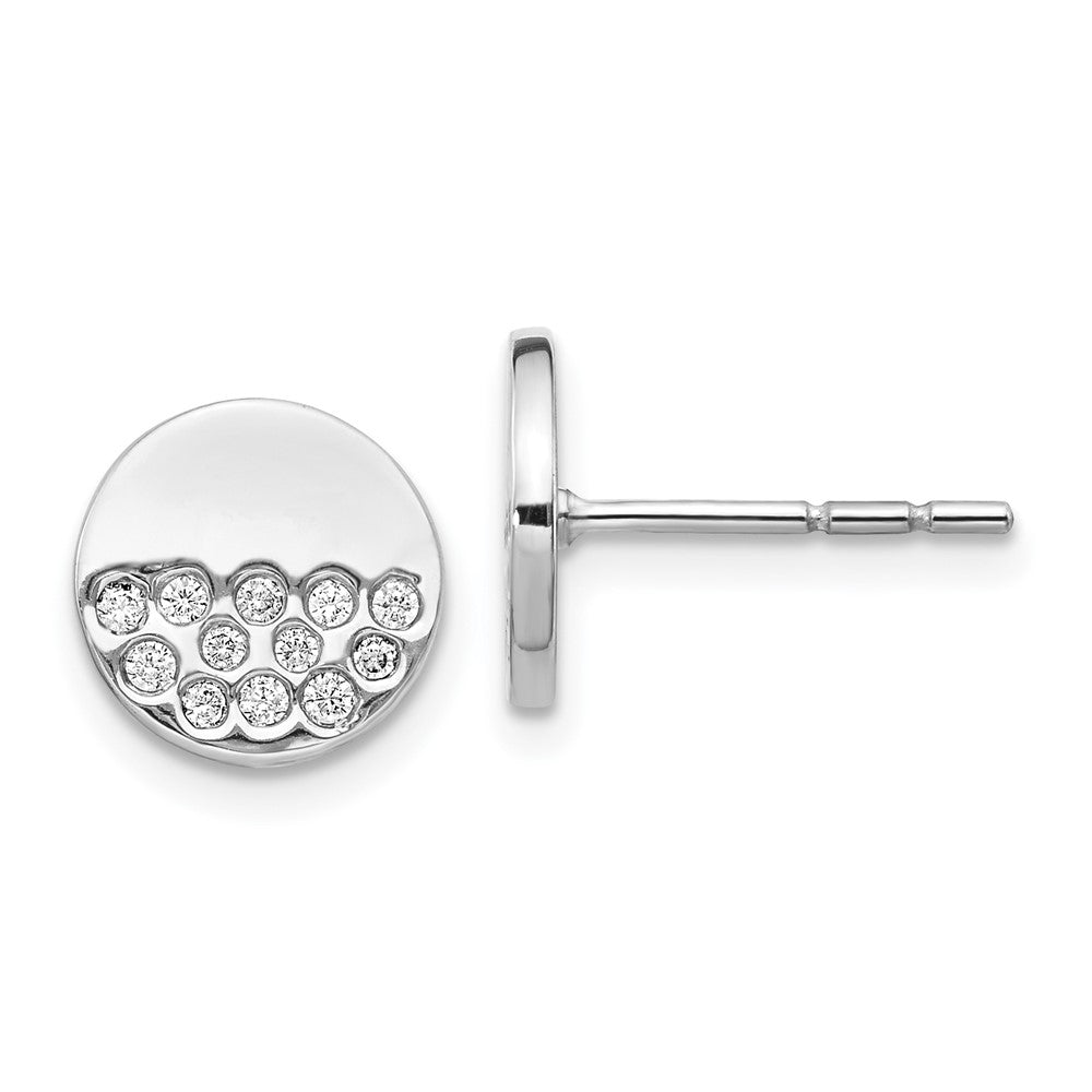 14K Weißgold Diamant-Ohrringe mit Fancy-Kreis-Design