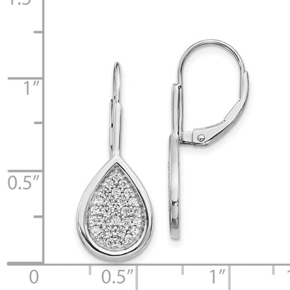 14K Weißgold Diamant Fancy Tropfen Ohrhänger mit Leverback-Verschluss