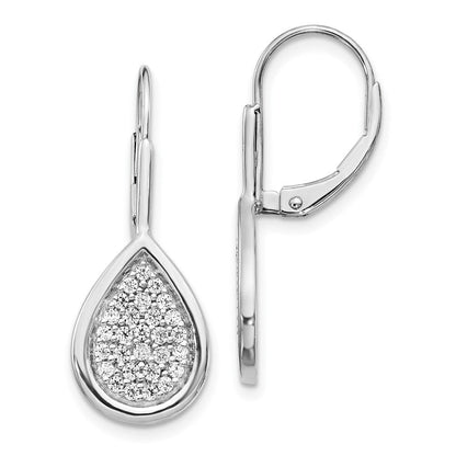 14K Weißgold Diamant Fancy Tropfen Ohrhänger mit Leverback-Verschluss