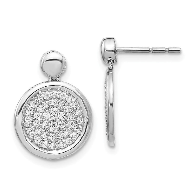 14K Weißgold Diamant-Ohrstecker mit Kreis-Design