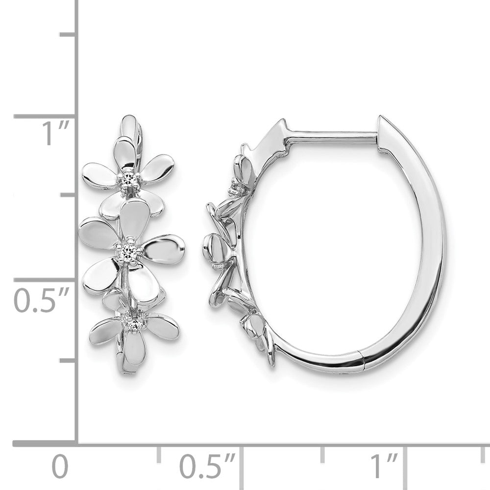 14K Weißgold Ohrringe mit echten Diamanten