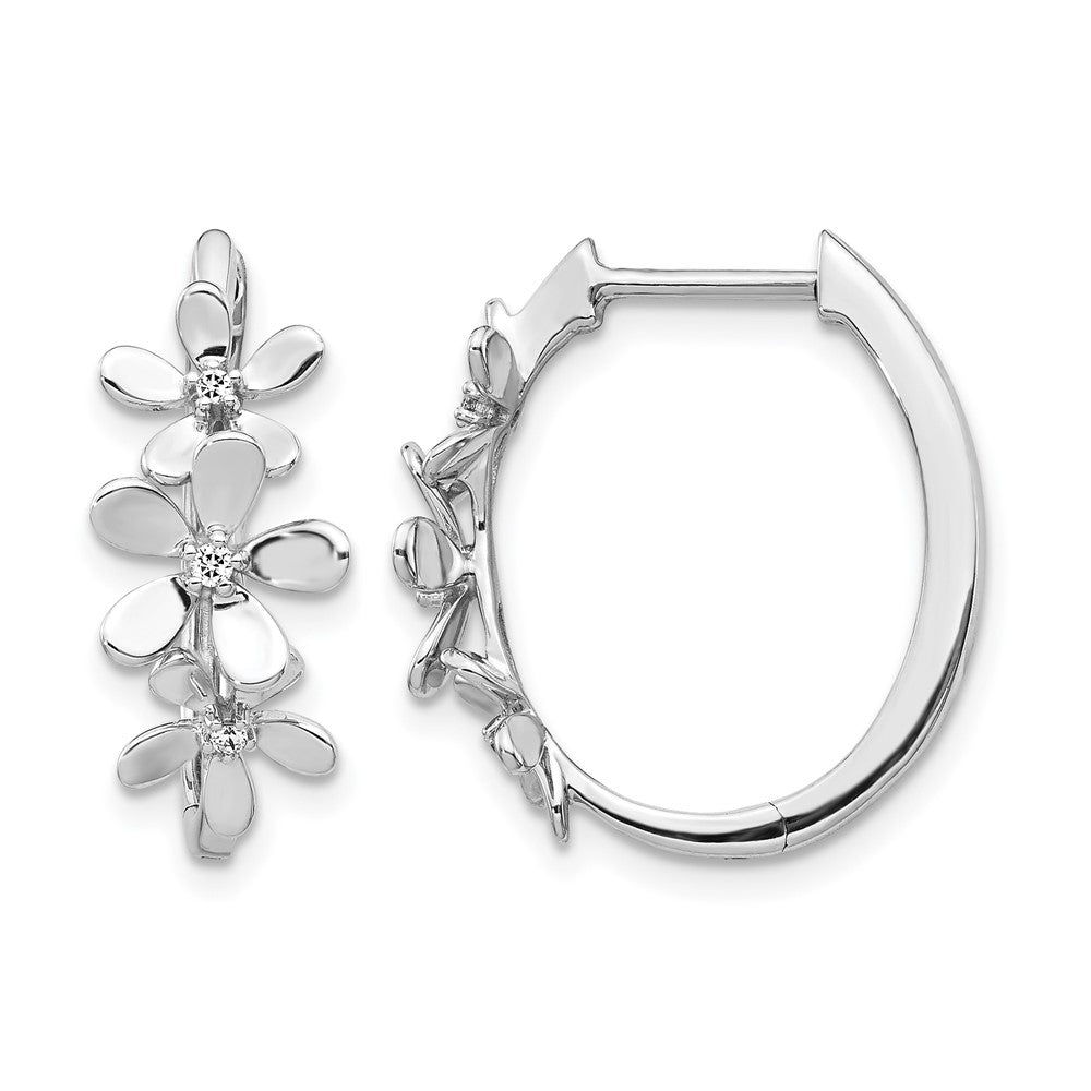 14K Weißgold Ohrringe mit echten Diamanten