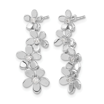 14K Weißgold Diamant-Ohrringe echt