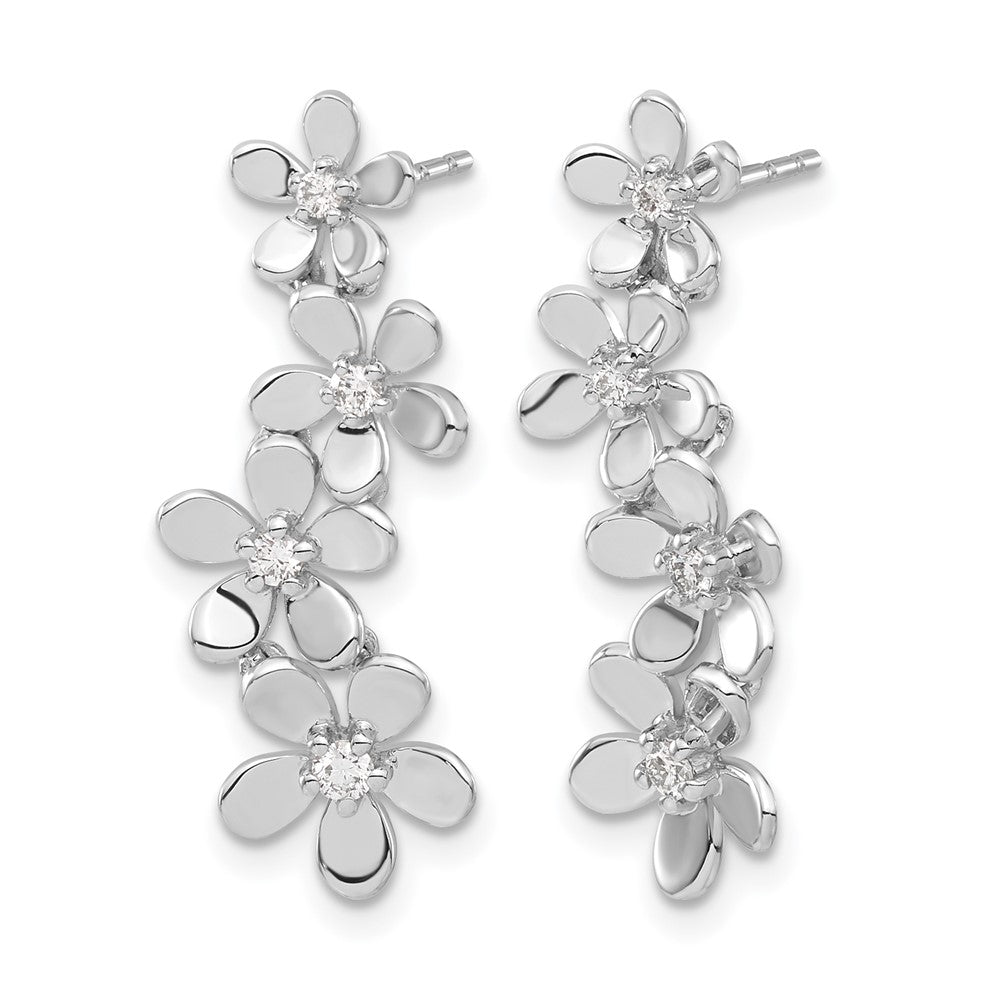 14K Weißgold Diamant-Ohrringe echt