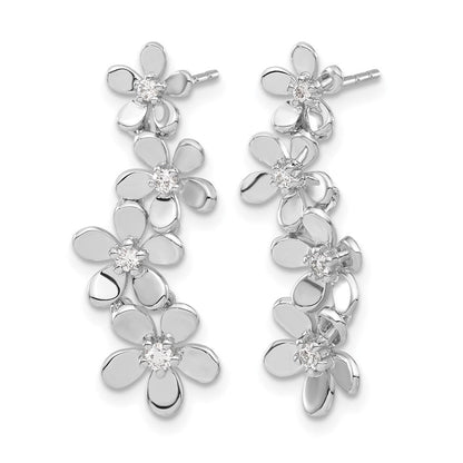14K Weißgold Diamant-Ohrringe echt