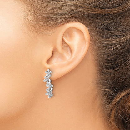 14K Weißgold Diamant-Ohrringe echt