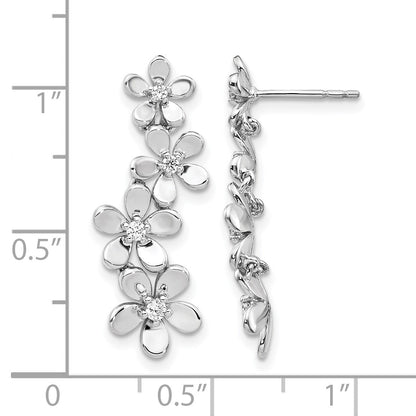 14K Weißgold Diamant-Ohrringe echt