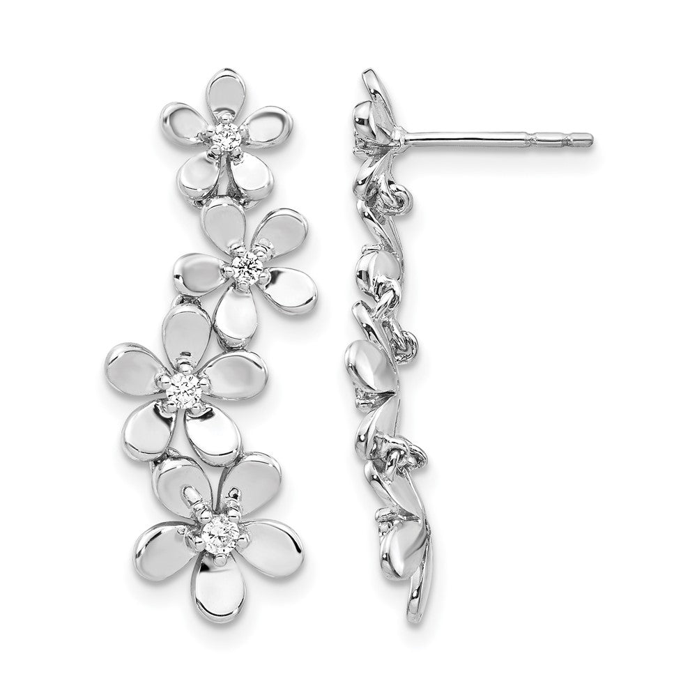 14K Weißgold Diamant-Ohrringe echt