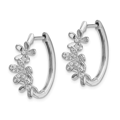 14K Weißgold Ohrringe mit echten Diamanten
