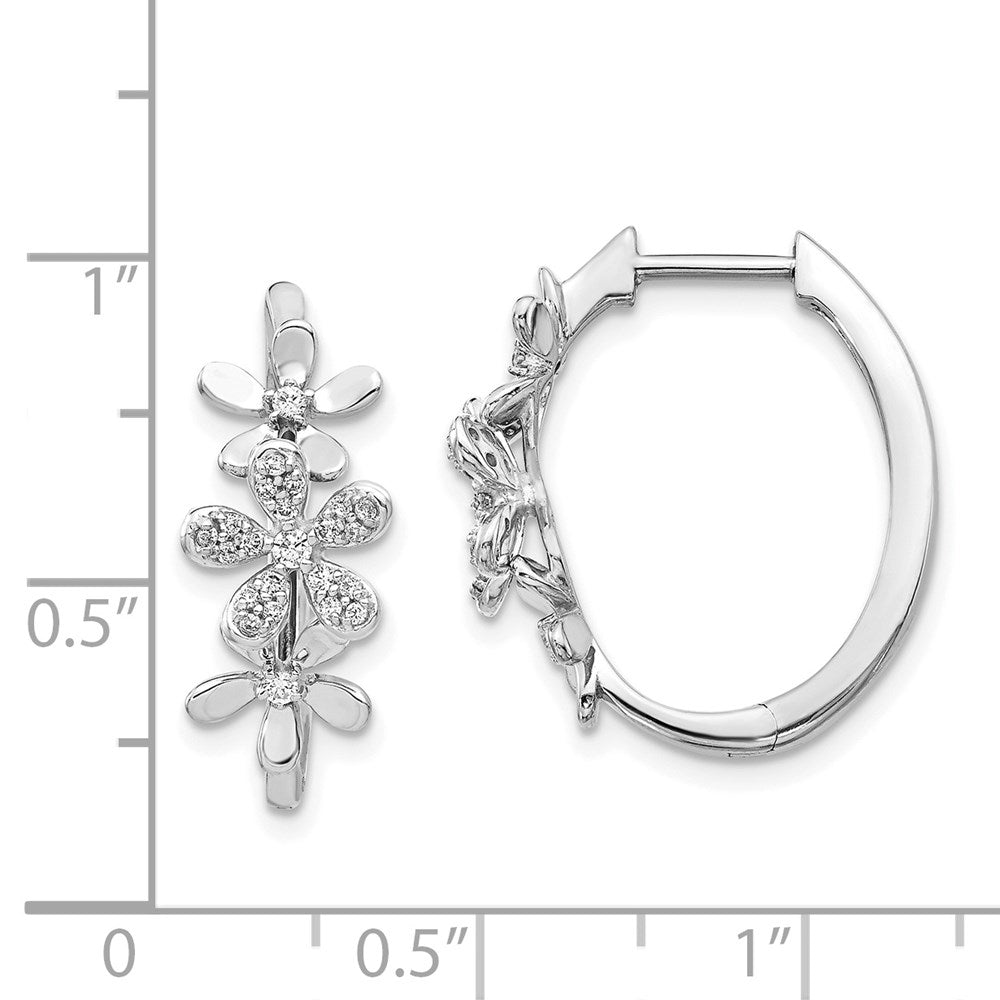 14K Weißgold Ohrringe mit echten Diamanten