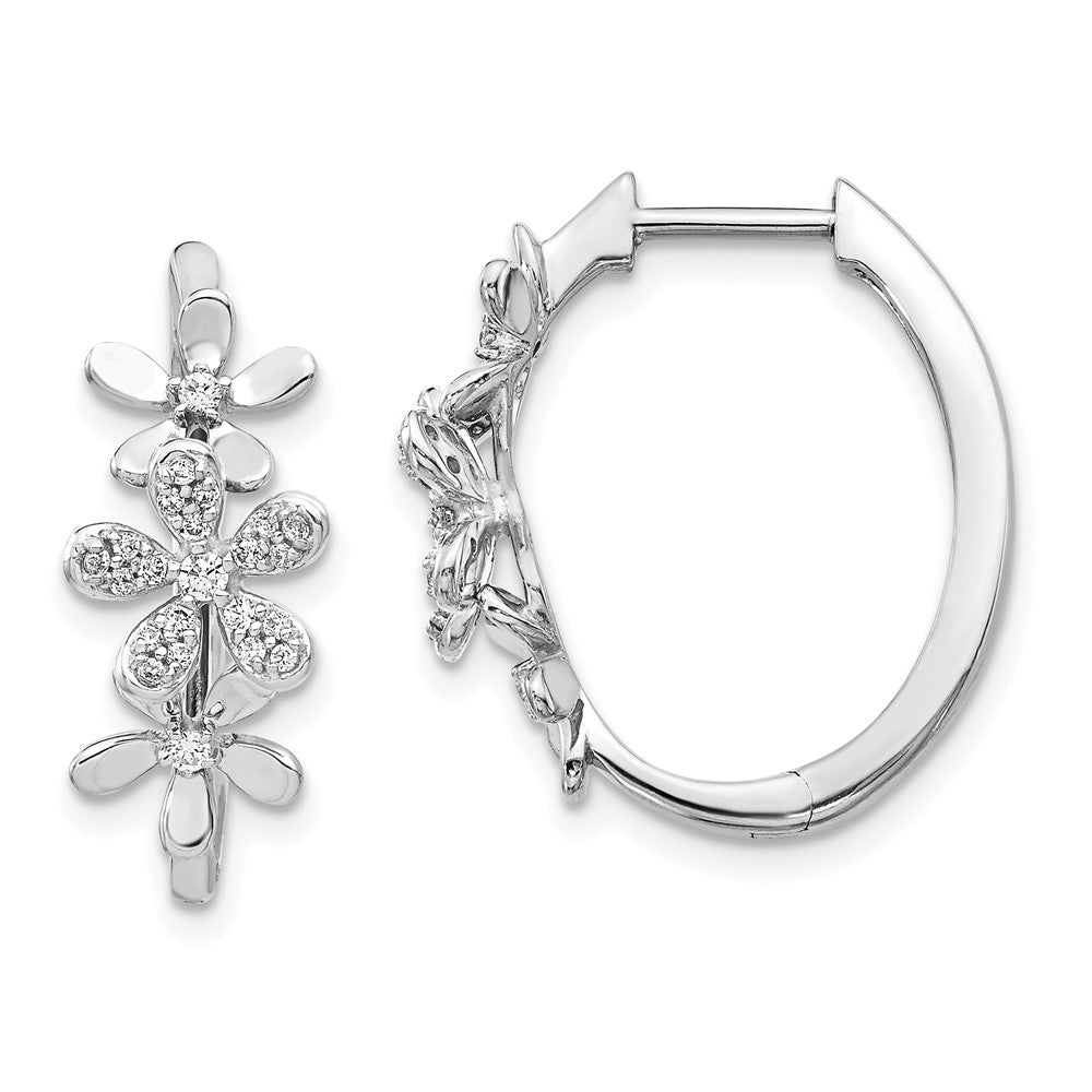 14K Weißgold Ohrringe mit echten Diamanten