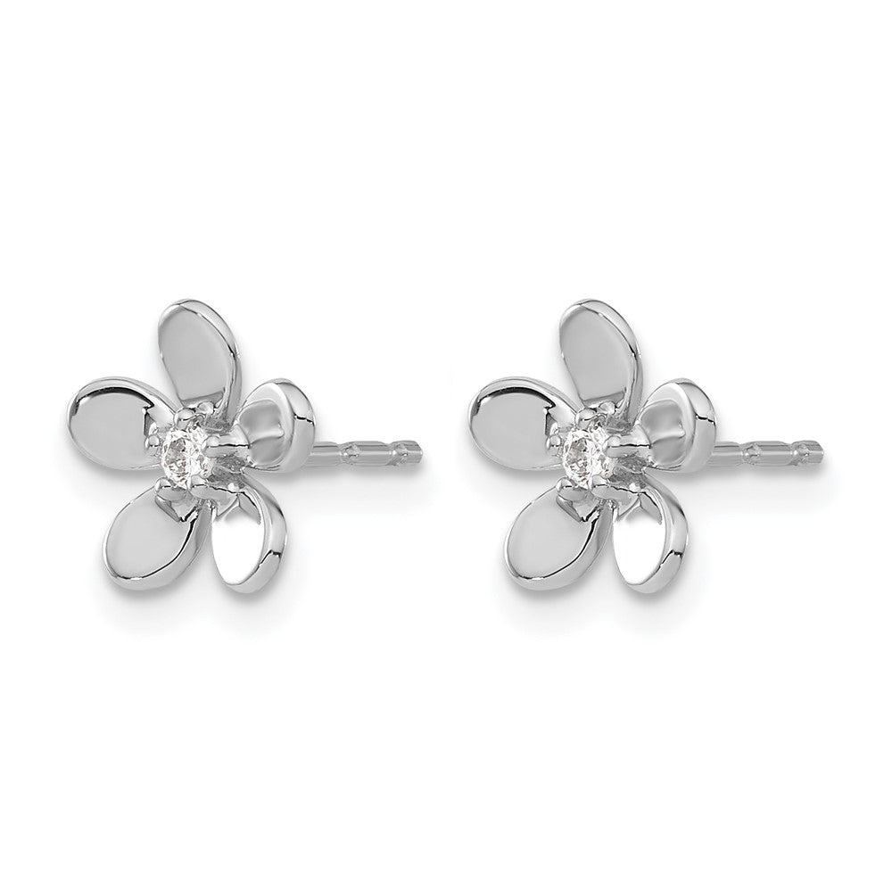 14K Weißgold Ohrringe mit echten Diamanten