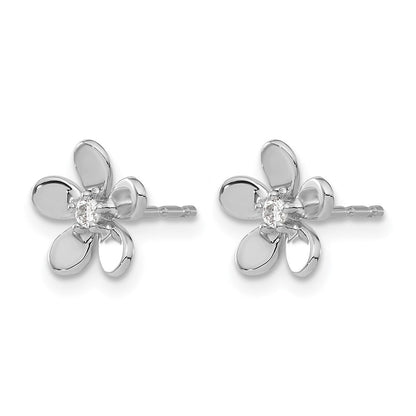 14K Weißgold Ohrringe mit echten Diamanten