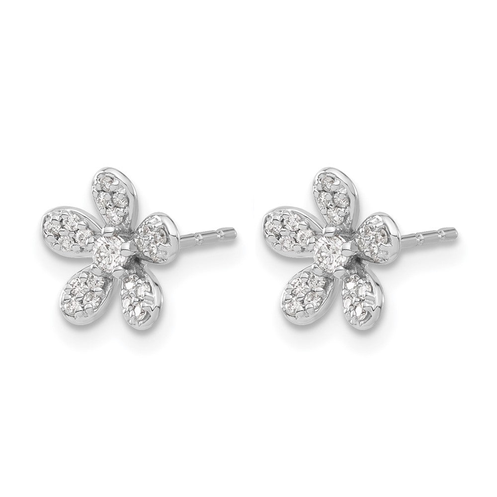 14K Weißgold Ohrringe mit echten Diamanten