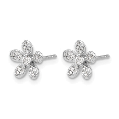 14K Weißgold Ohrringe mit echten Diamanten