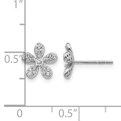 14K Weißgold Ohrringe mit echten Diamanten