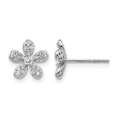 14K Weißgold Ohrringe mit echten Diamanten